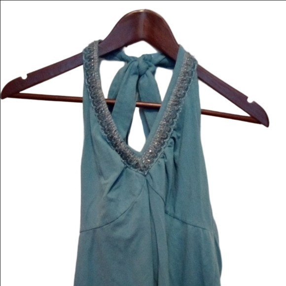 a.n.a Teal Embellished Halter Tank Top - Picture 6 of 7